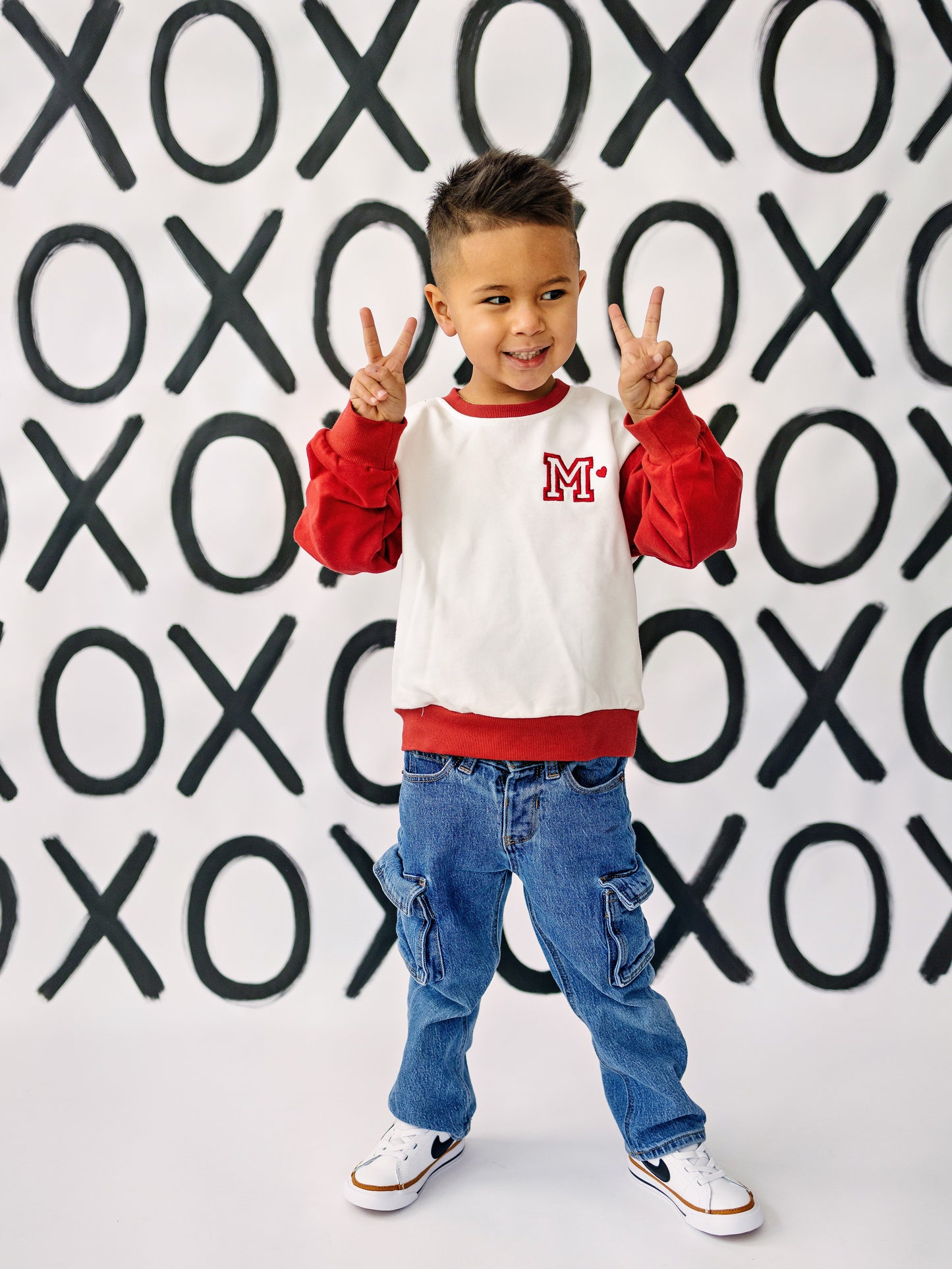 Custom Embroidered Valentine's Day Colorblock Sweatshirt or Romper