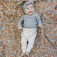 Heather Grey Bamboo Snap Long Sleeve Ribbed Bodysuit