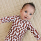 Bamboo Zip Romper | Chocolate Checkered