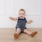 Nautical Stripe Knit Bubble Romper