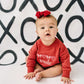 Custom Embroidered Valentine's Sweatshirt or Romper - Dark Red