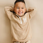Custom Embroidered Organic Cotton Quarter Zip Set - Tan