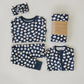 Navy Daisy Ribbed Bamboo Cozy Set