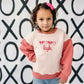 Custom Embroidered Colorblock Crewneck Sweatshirt - Pink/Pink