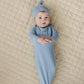 Custom Embroidered Newborn Bamboo Gown & Hat Set