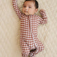 Bamboo Zip Romper | Chocolate Gingham