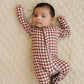 Bamboo Zip Romper | Chocolate Gingham
