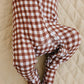 Bamboo Zip Romper | Chocolate Gingham