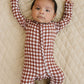Bamboo Zip Romper | Chocolate Gingham