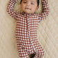 Bamboo Zip Romper | Chocolate Gingham