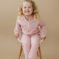 Custom Embroidered Organic Cotton Quarter Zip Set - Pink
