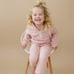 Custom Embroidered Organic Cotton Quarter Zip Set - Pink