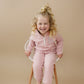 Custom Embroidered Organic Cotton Quarter Zip Set - Pink