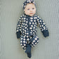 Navy Daisy Ribbed Bamboo Zipper