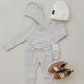 Grey Striped Hooded Set