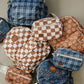 Rust Wavy Checkered Mini Backpack