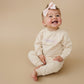 Custom Embroidered Organic Cotton Jogger Set - Cream