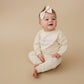 Custom Embroidered Organic Cotton Jogger Set - Cream