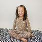 Brown Floral Ribbed Bamboo Cozy Set