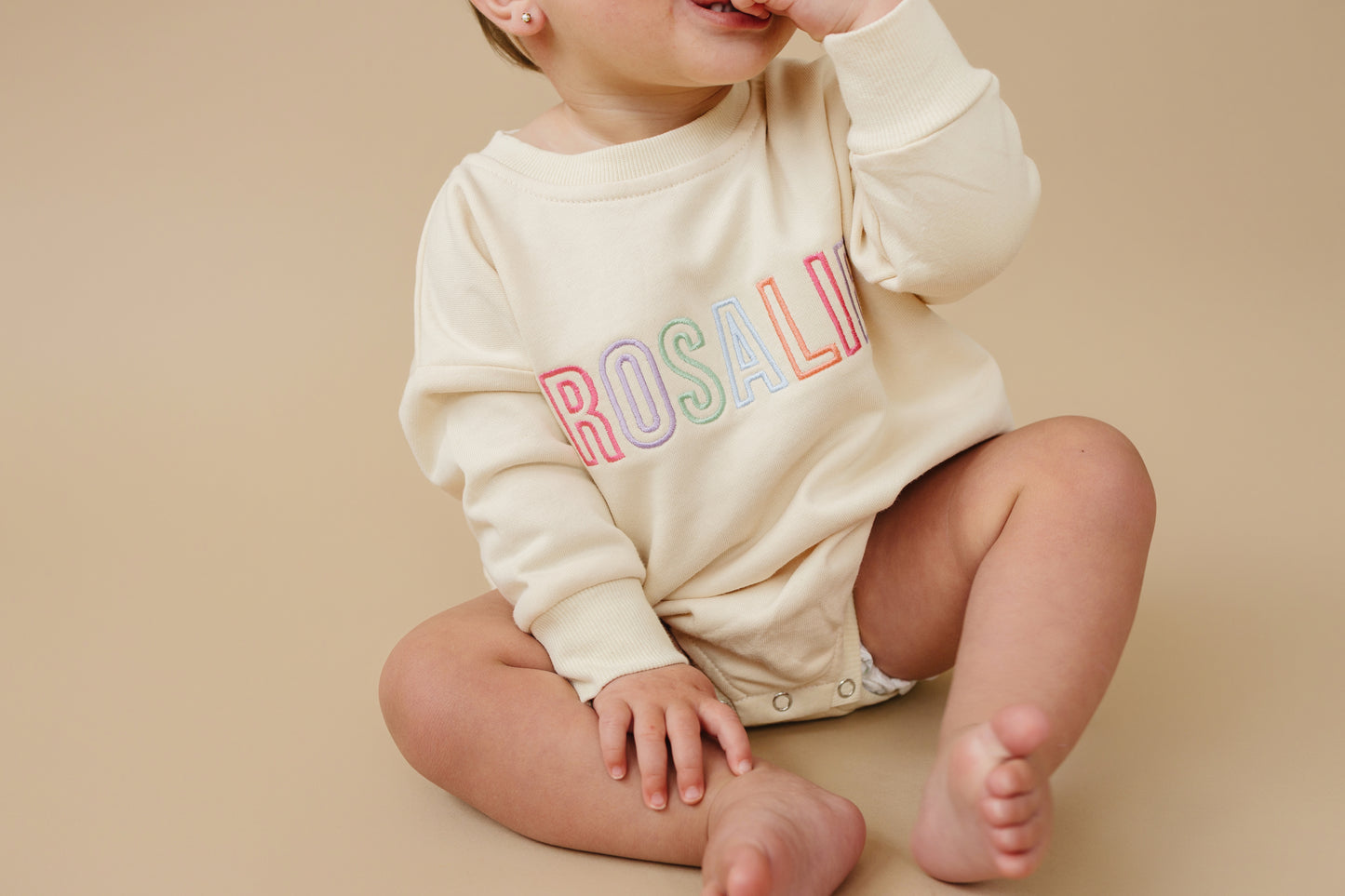 Custom Embroidered Sweatshirt Romper - more colors