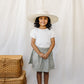 White Pointelle Tee