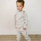 Grey Striped Hooded Set