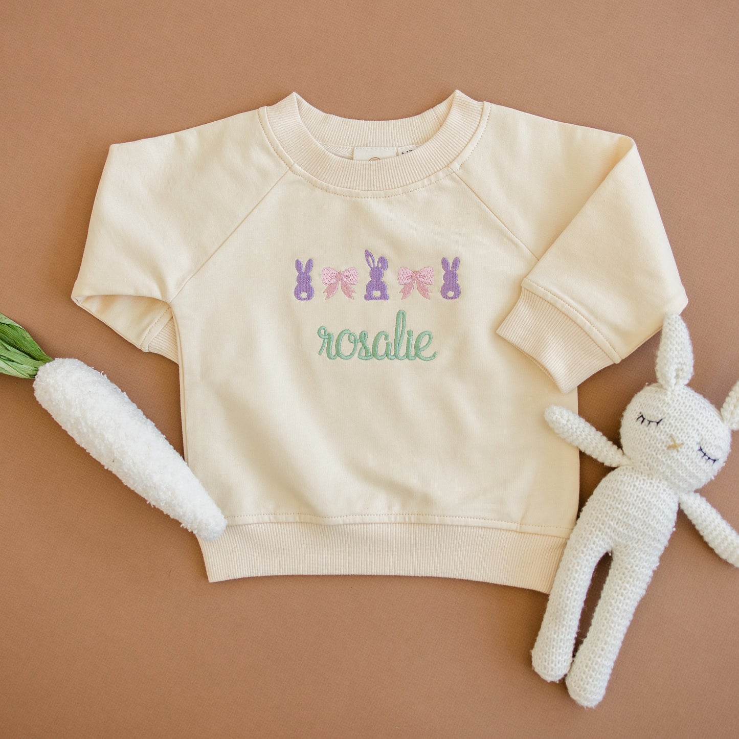 Custom Embroidered Organic Cotton Easter Crewneck Sweatshirt - many design options!