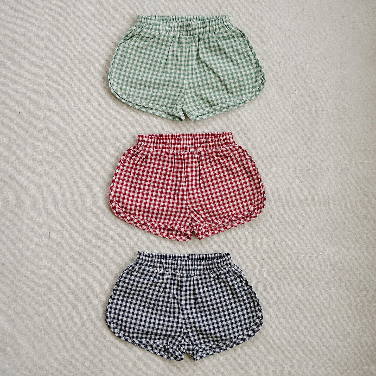 Navy Gingham Shorts