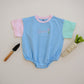 Custom Embroidered Colorblock T-Shirt Romper