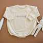 Custom Embroidered Easter Sweatshirt Romper