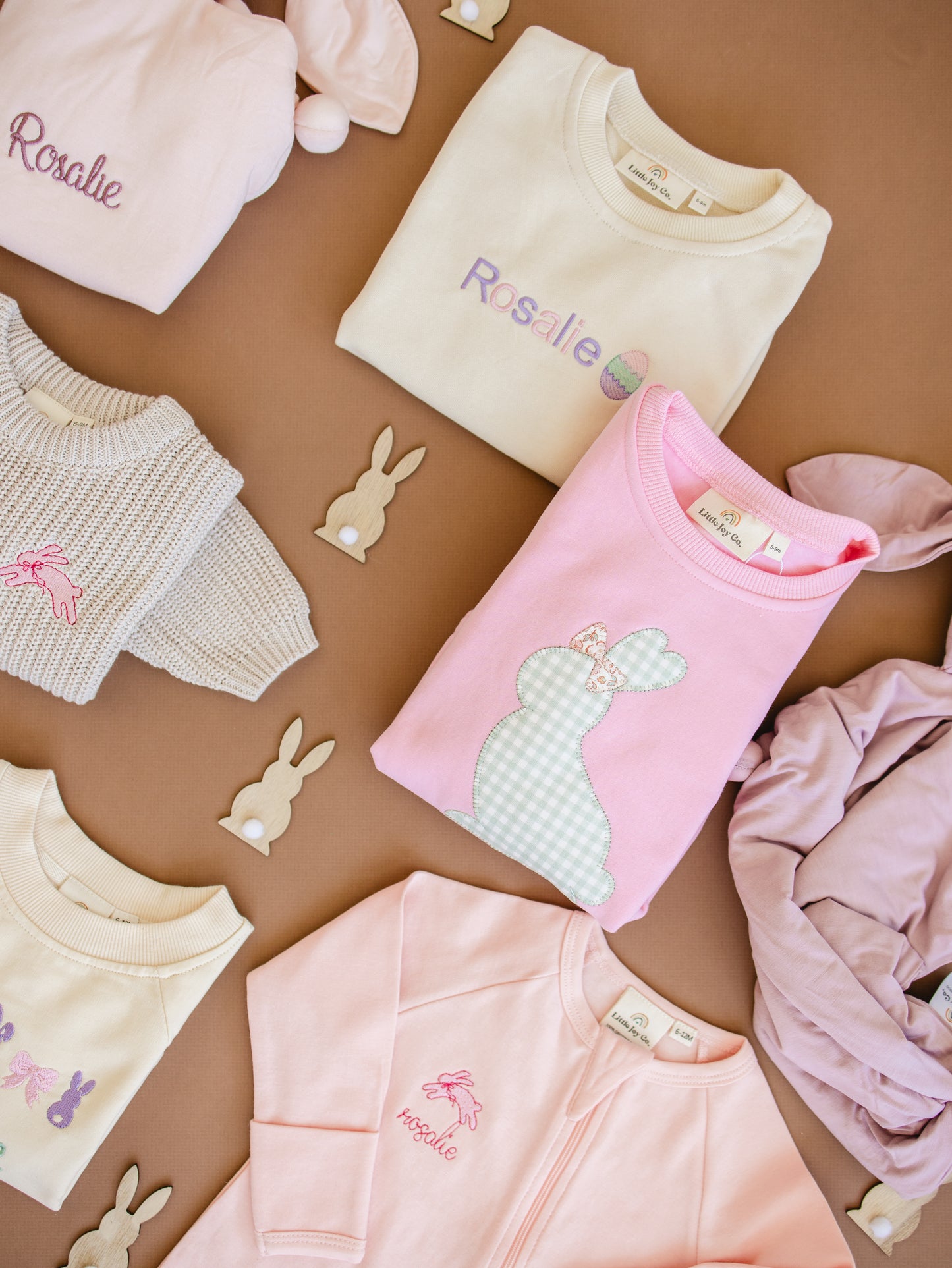 Applique Bunny Sweatshirt Romper