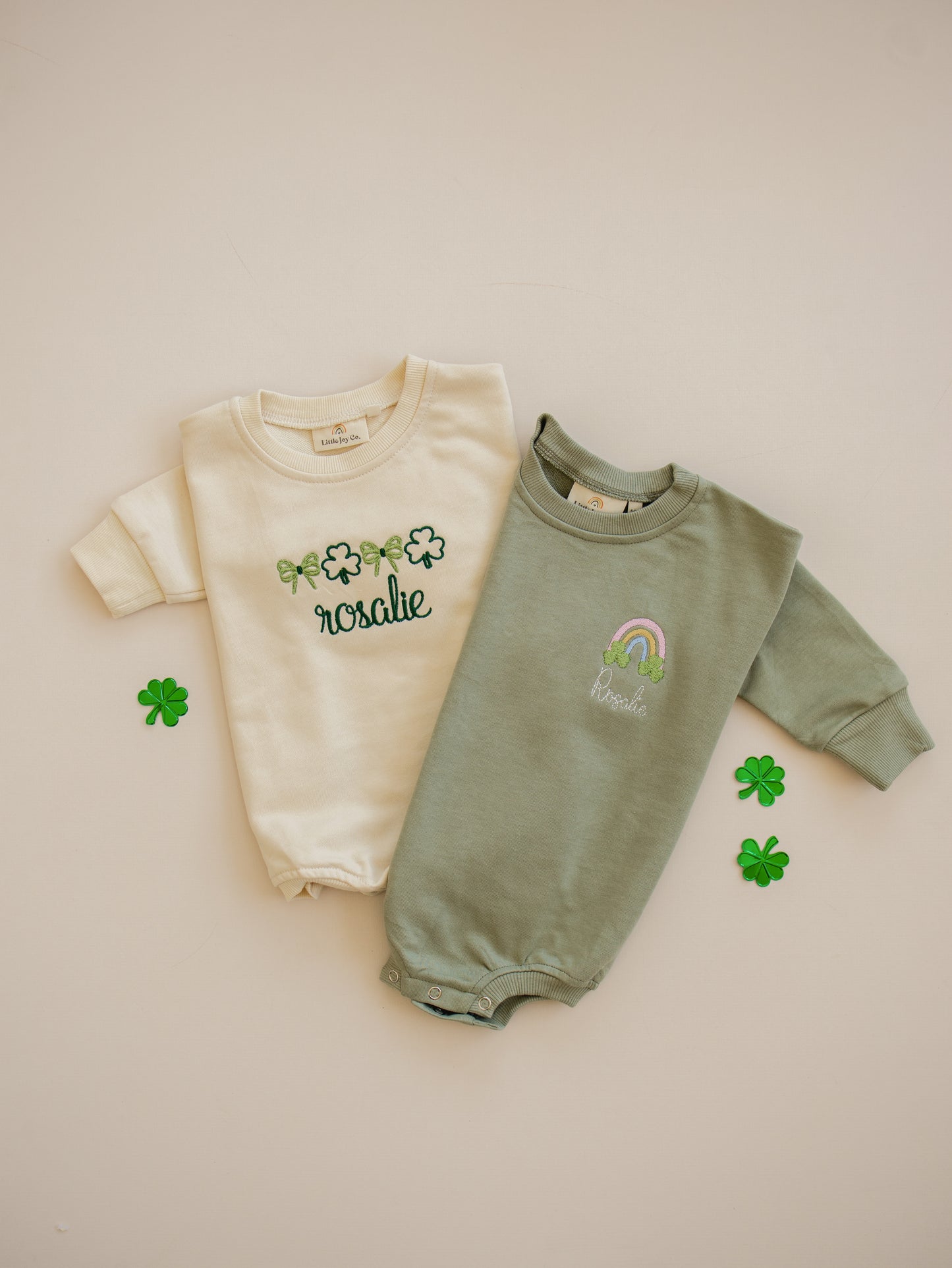 Custom Embroidered St. Patrick's Organic Cotton Sweatshirt Romper