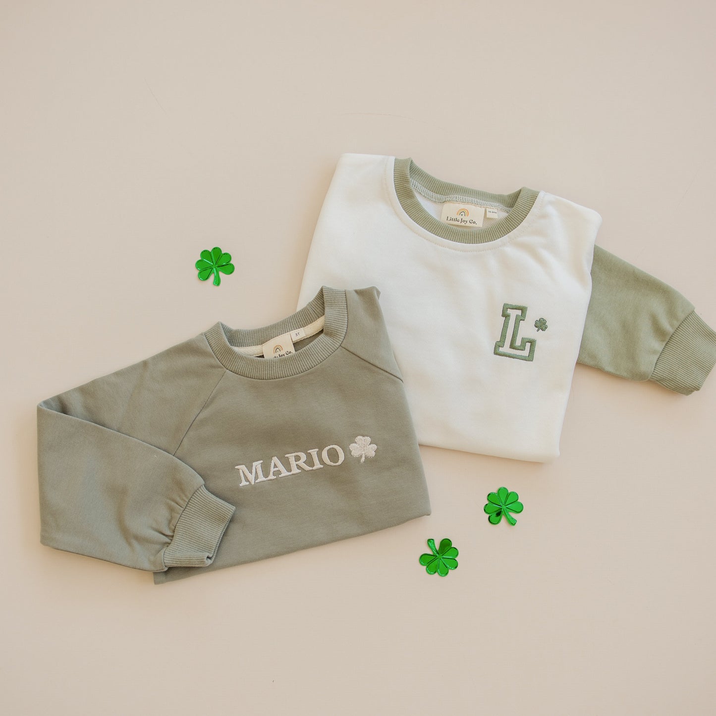 Custom Embroidered St. Patrick's Day Colorblock Sweatshirt - Crewneck or Romper