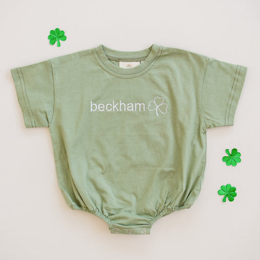 Custom Embroidered St. Patrick's Day T-Shirt Romper