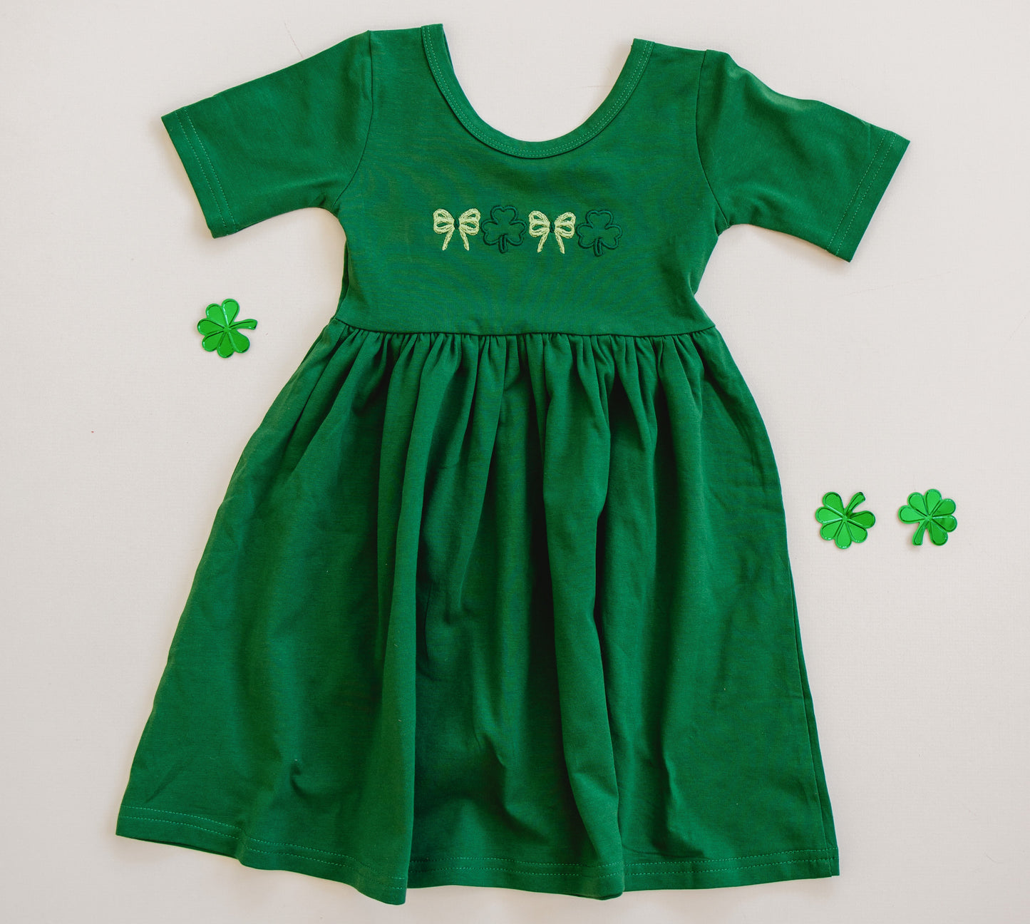 Custom Embroidered Organic Cotton St. Patrick's Day Twirl Dress