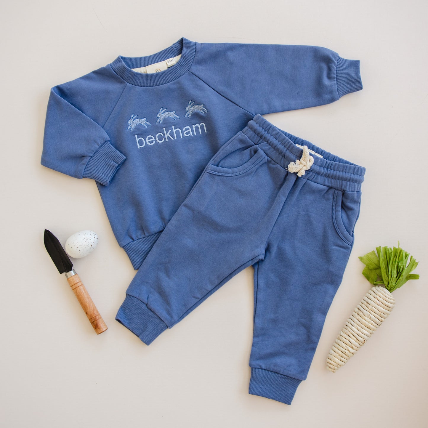 Custom Embroidered Easter Organic Cotton Jogger Set - more colors & designs