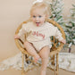 Organic Cotton "Merry" Custom Embroidered Sweatshirt Romper