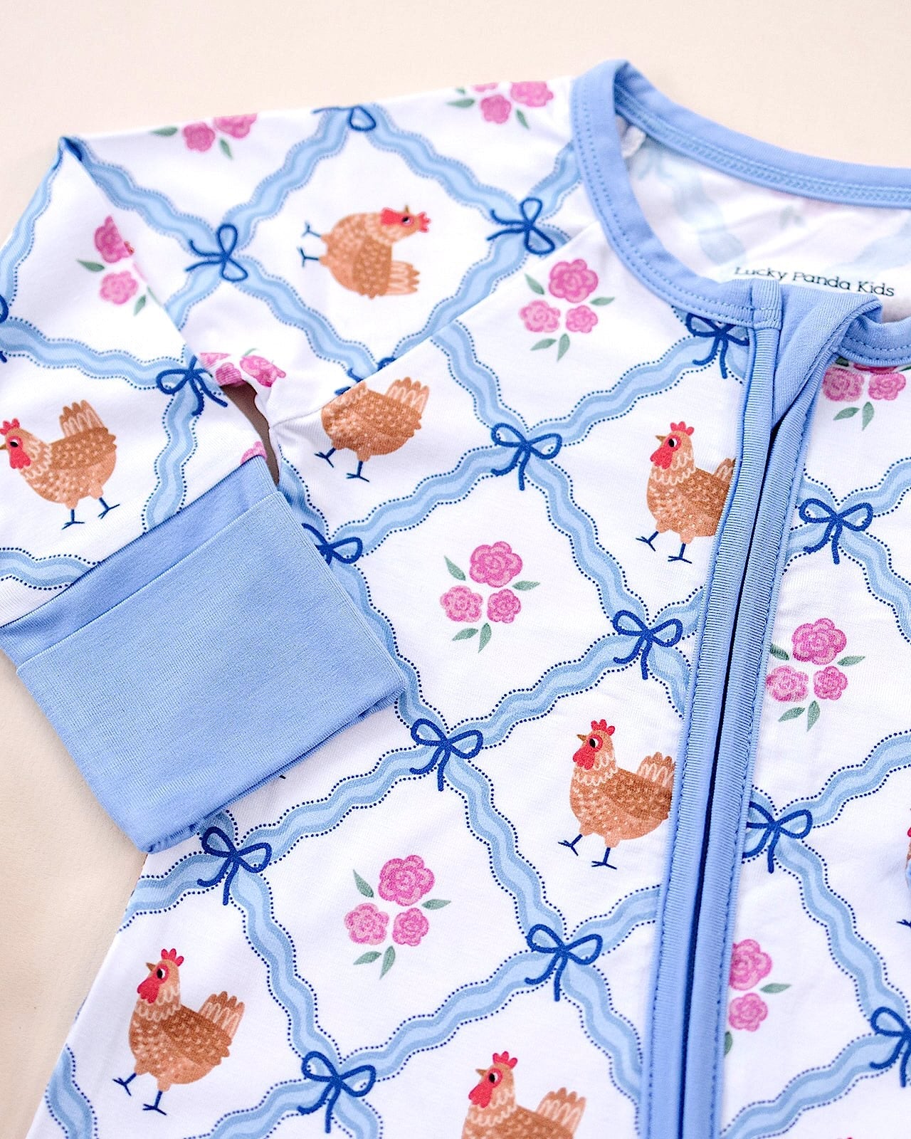 Bamboo Zip Romper | Chickens & Flowers