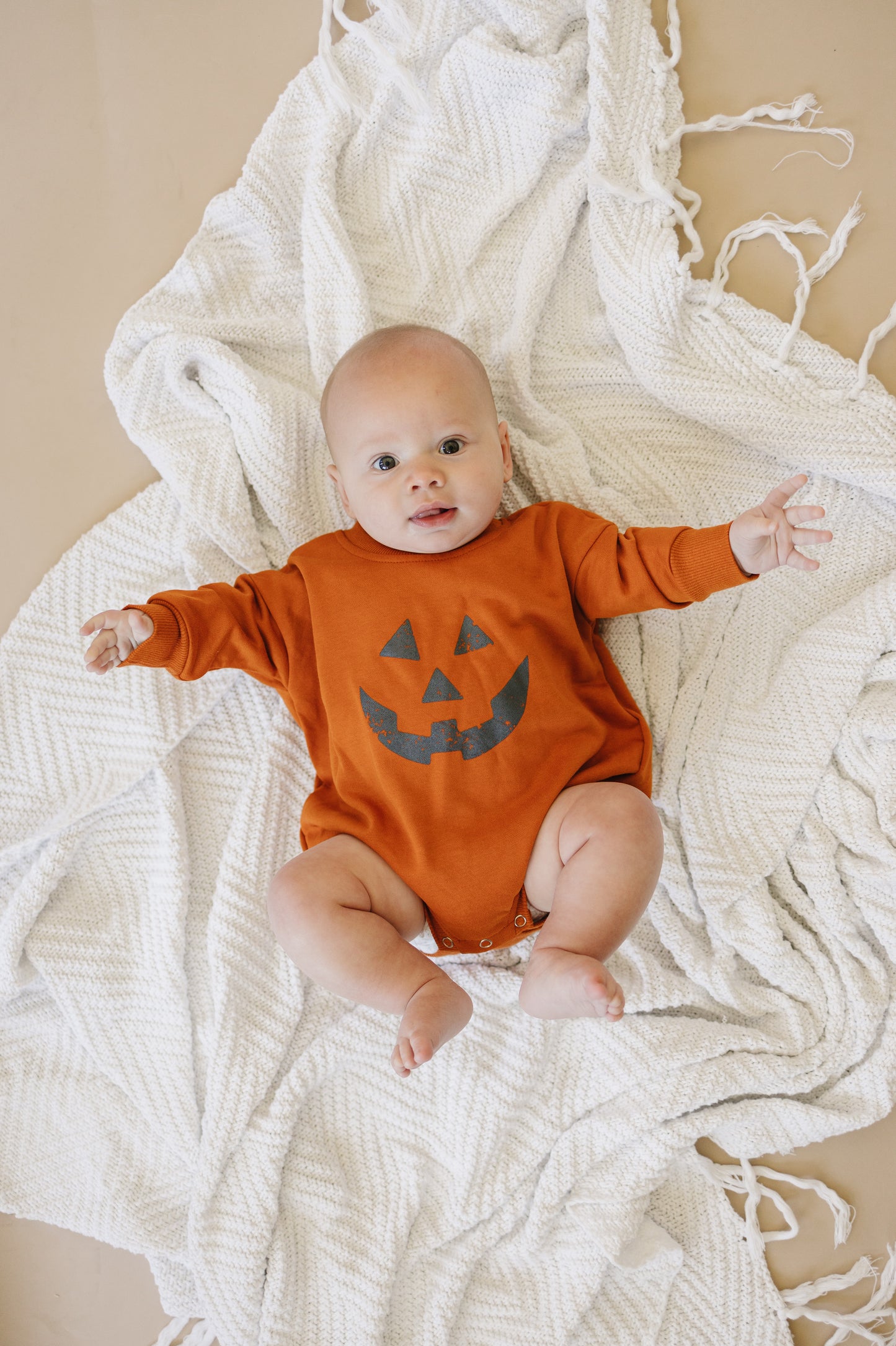 Jack O Lantern Sweatshirt Romper