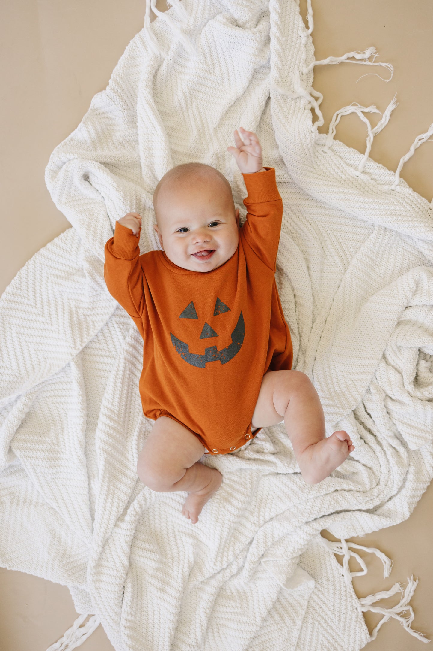 Jack O Lantern Sweatshirt Romper