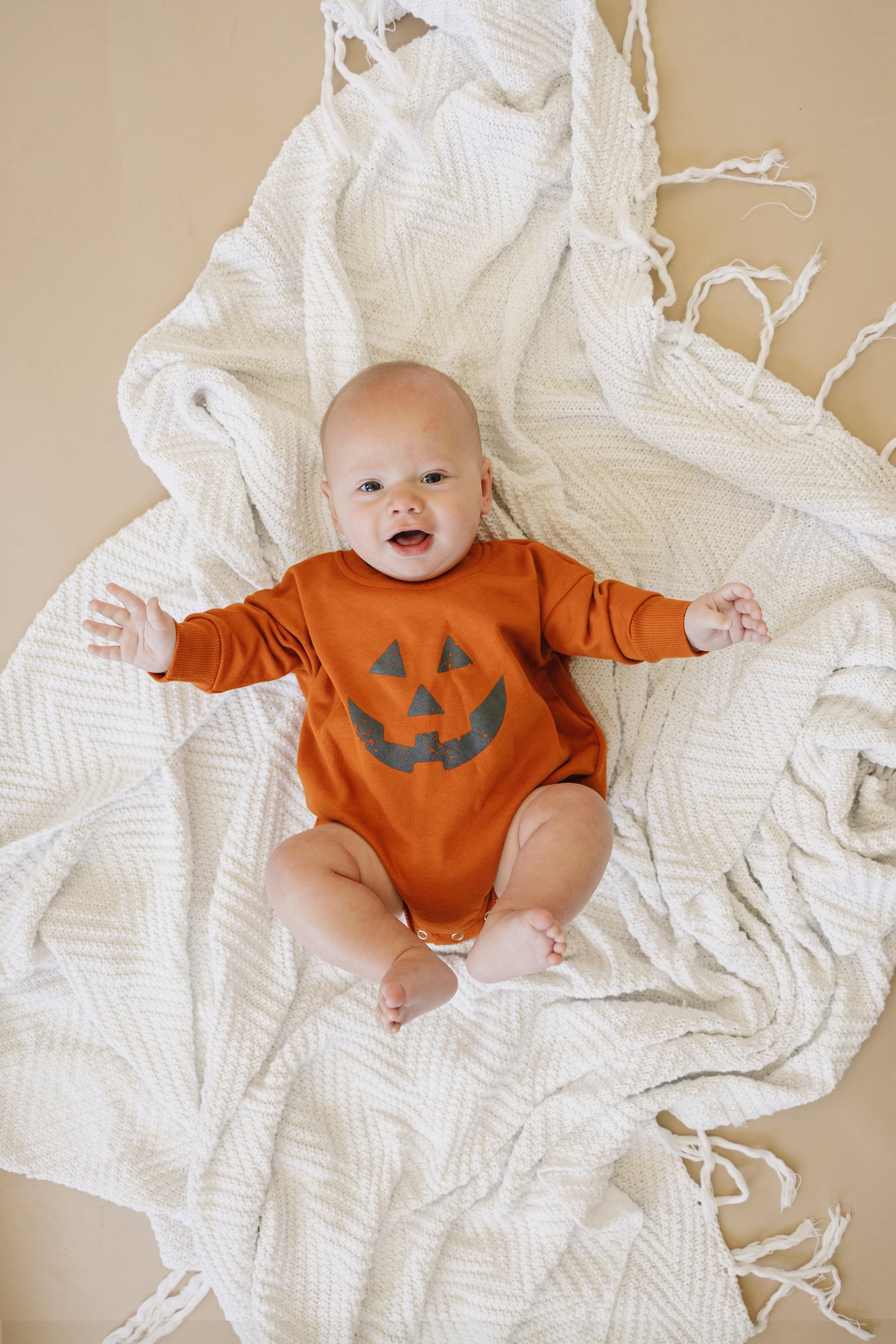 Jack O Lantern Sweatshirt Romper