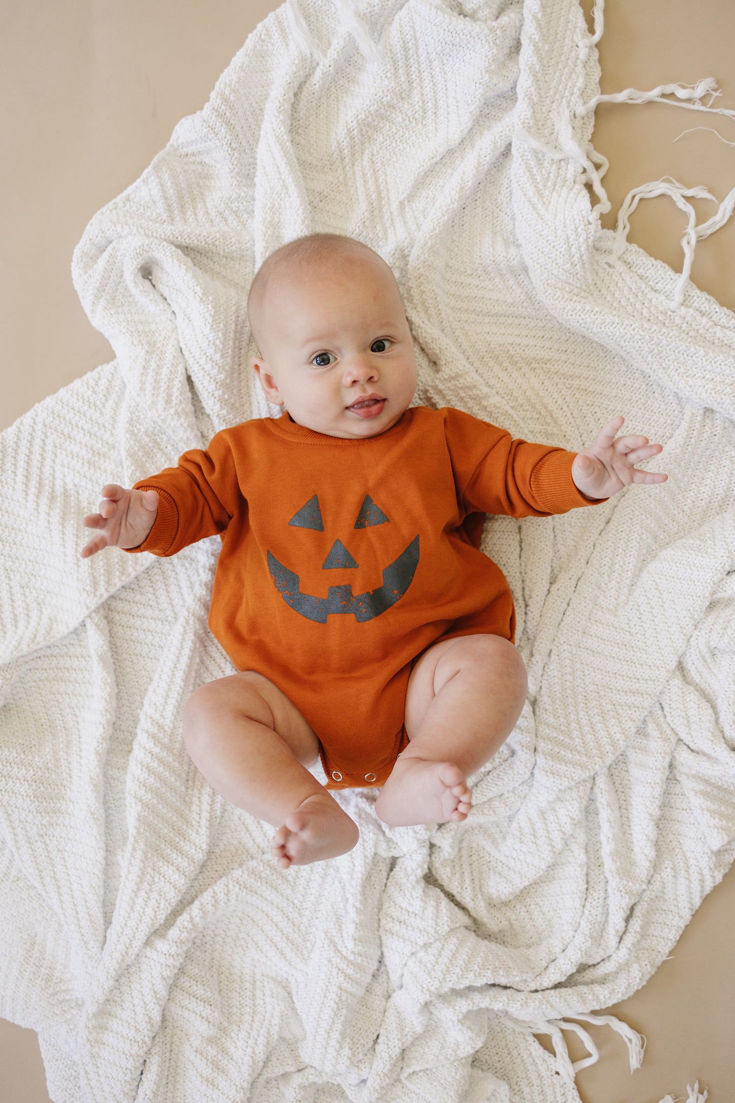 Jack O Lantern Sweatshirt Romper