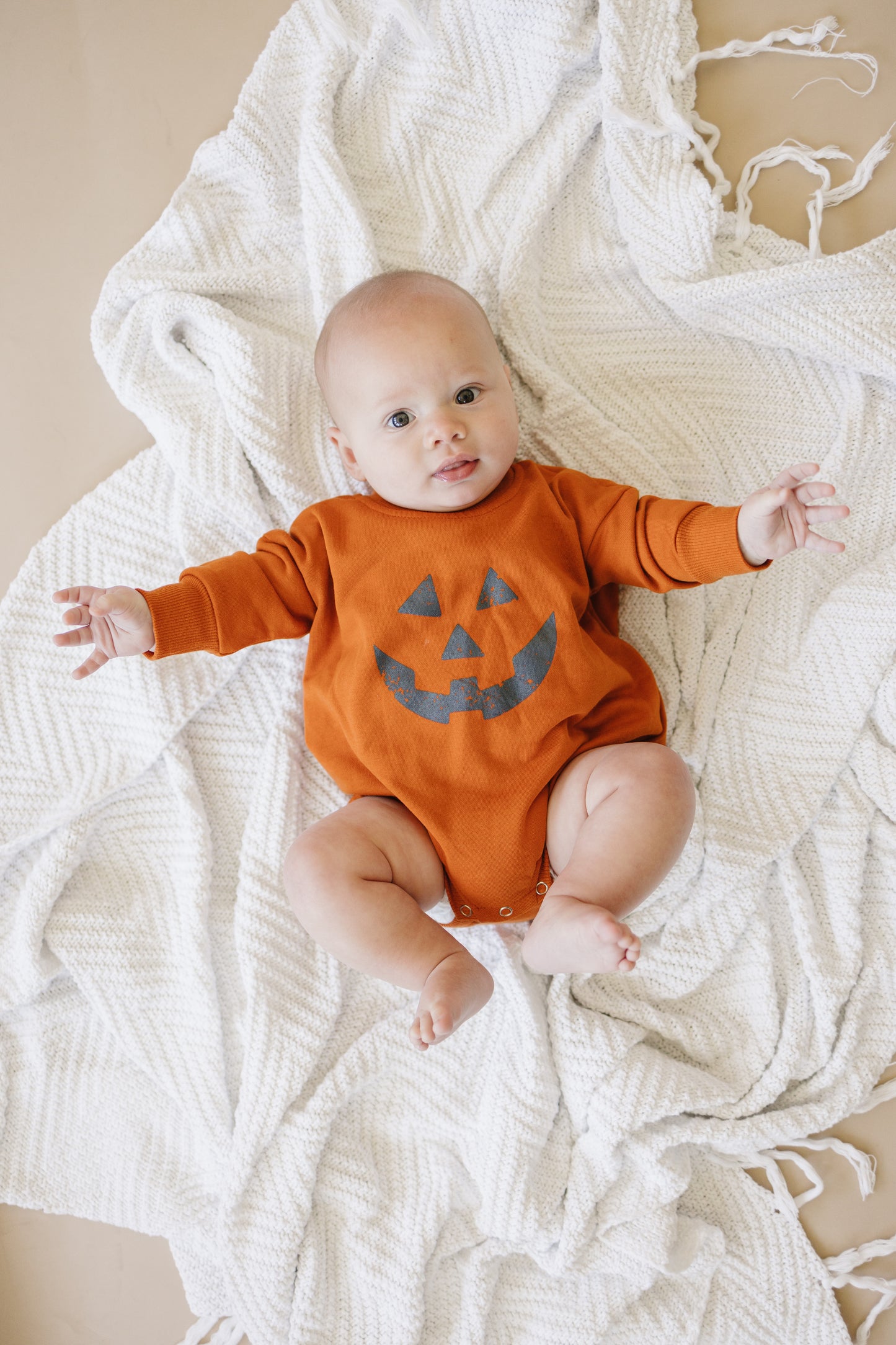 Jack O Lantern Sweatshirt Romper