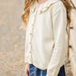 Cream Ruffle Knit Cardigan