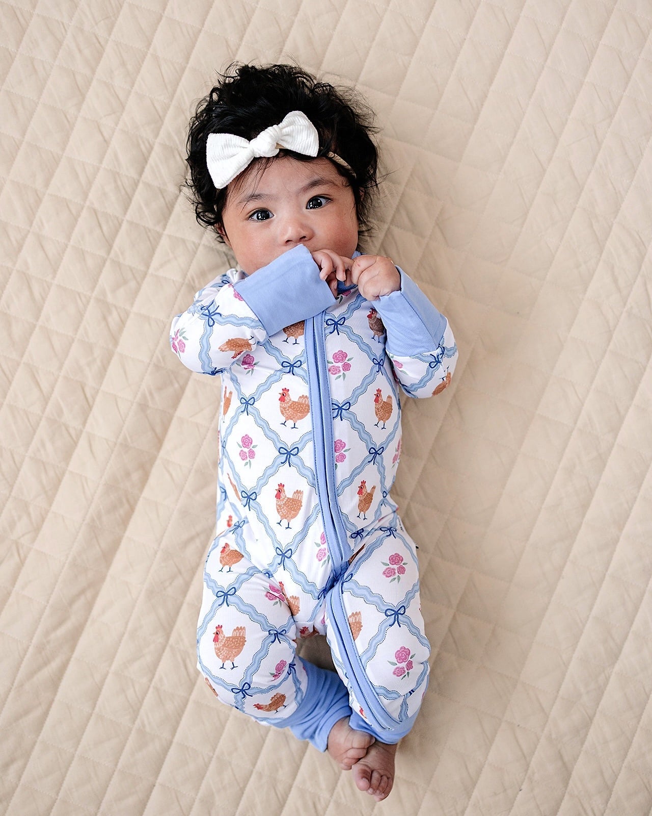 Bamboo Zip Romper | Chickens & Flowers