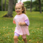 Custom Embroidered Colorblock Tee and Biker Shorts Set - Pink & Purple Set