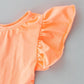 Neon Coral S/S Flutter Sleeve Leotard