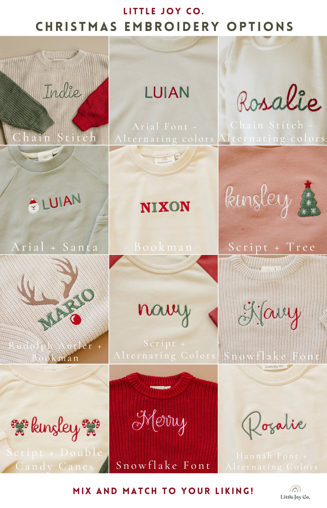 Custom Embroidered Colorblock Christmas Sweatshirt Romper