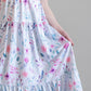 Pastel Wildflowers Ruffle Maxi Dress