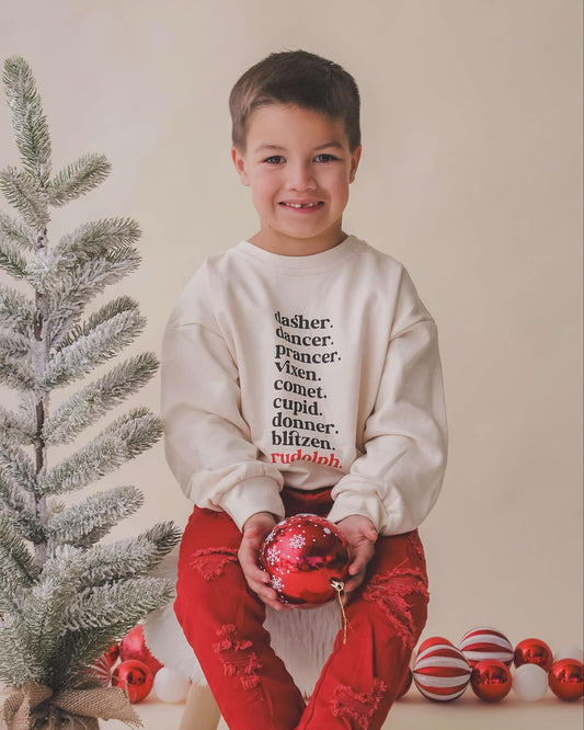 Sweatshirt mit Rundhalsausschnitt und Rentier-Namen